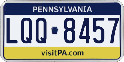 PA license plate LQQ8457