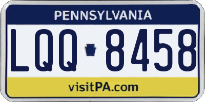 PA license plate LQQ8458