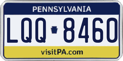 PA license plate LQQ8460