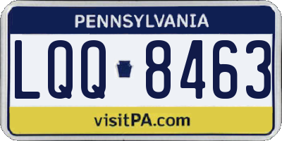 PA license plate LQQ8463