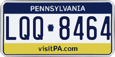 PA license plate LQQ8464