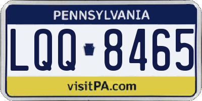 PA license plate LQQ8465