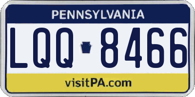 PA license plate LQQ8466