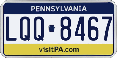 PA license plate LQQ8467