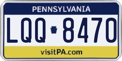 PA license plate LQQ8470