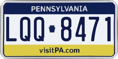 PA license plate LQQ8471