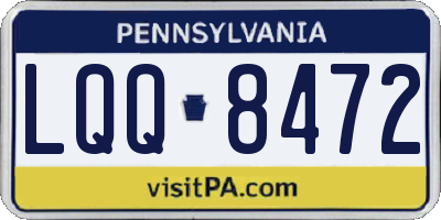 PA license plate LQQ8472