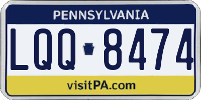 PA license plate LQQ8474