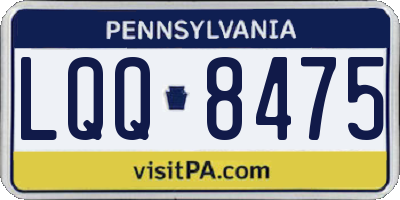 PA license plate LQQ8475