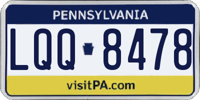 PA license plate LQQ8478