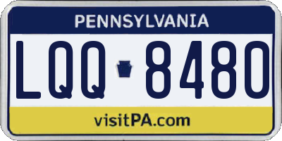 PA license plate LQQ8480