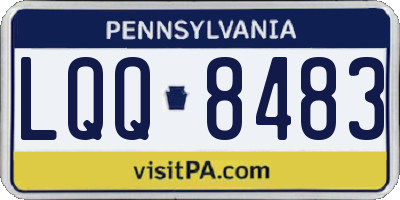PA license plate LQQ8483