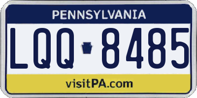 PA license plate LQQ8485