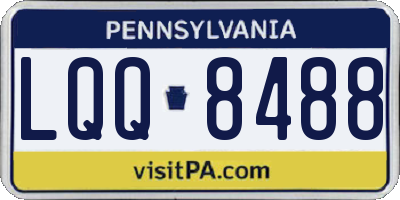 PA license plate LQQ8488