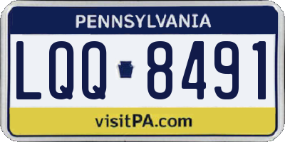 PA license plate LQQ8491
