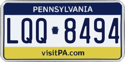 PA license plate LQQ8494