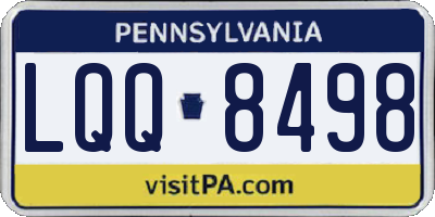 PA license plate LQQ8498