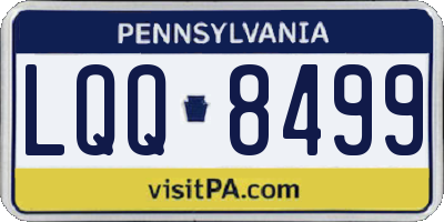 PA license plate LQQ8499