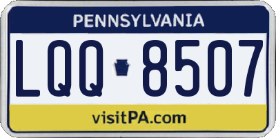 PA license plate LQQ8507