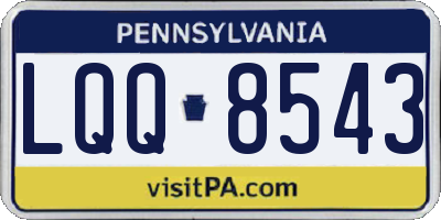 PA license plate LQQ8543