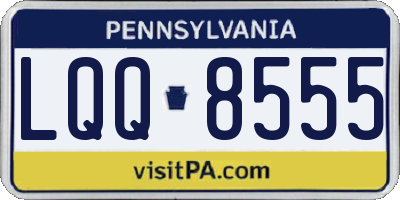 PA license plate LQQ8555