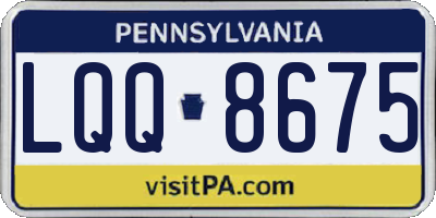 PA license plate LQQ8675