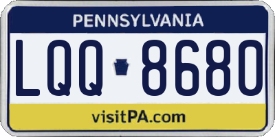 PA license plate LQQ8680