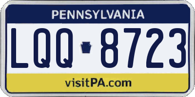 PA license plate LQQ8723