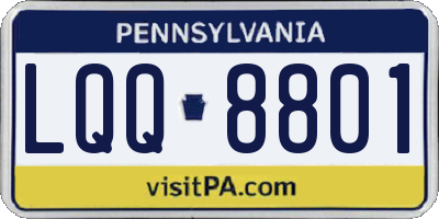 PA license plate LQQ8801