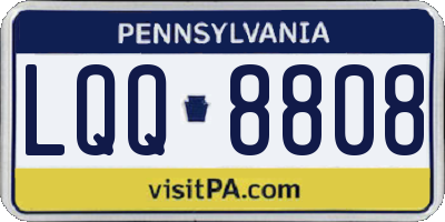 PA license plate LQQ8808
