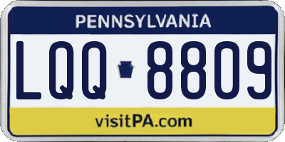 PA license plate LQQ8809
