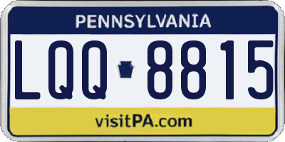 PA license plate LQQ8815