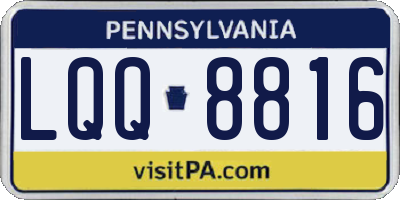 PA license plate LQQ8816