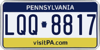 PA license plate LQQ8817
