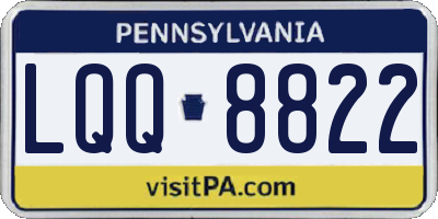 PA license plate LQQ8822