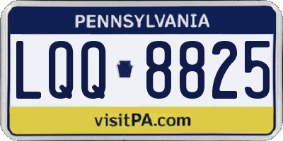 PA license plate LQQ8825
