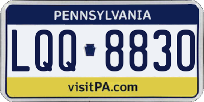 PA license plate LQQ8830