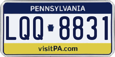 PA license plate LQQ8831
