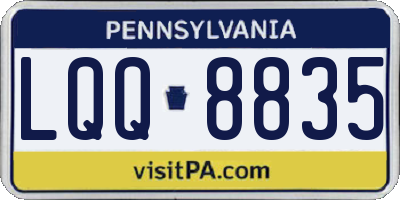 PA license plate LQQ8835