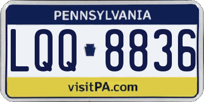 PA license plate LQQ8836