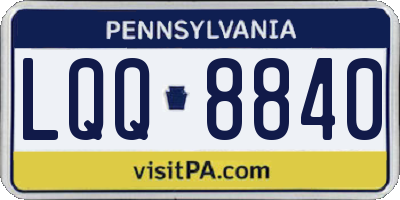 PA license plate LQQ8840