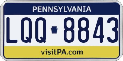 PA license plate LQQ8843