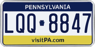 PA license plate LQQ8847