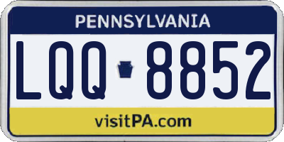 PA license plate LQQ8852