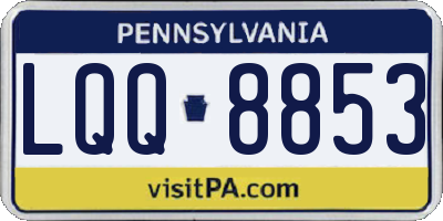 PA license plate LQQ8853
