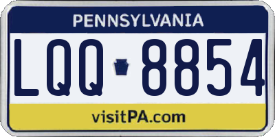 PA license plate LQQ8854