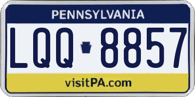 PA license plate LQQ8857