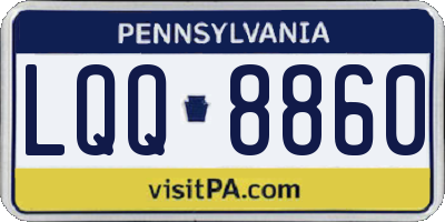 PA license plate LQQ8860