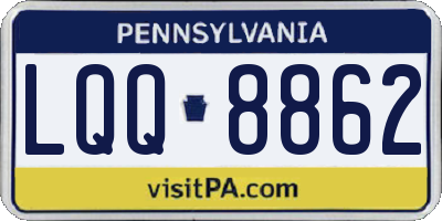 PA license plate LQQ8862