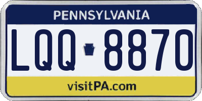 PA license plate LQQ8870